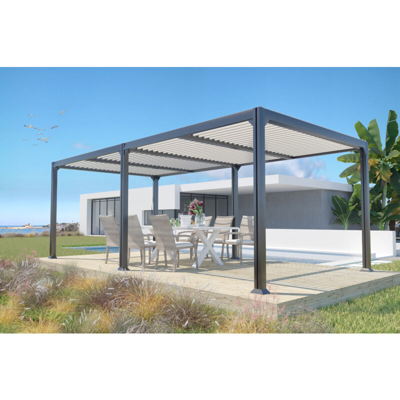 Memphis - Pergola Autoportante Bioclimatique 3X6M En Aluminium