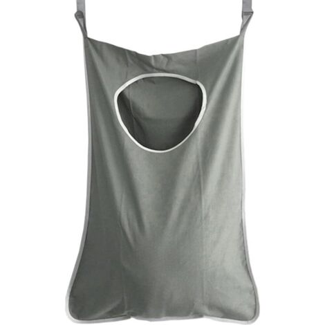 Ménage à Suspendre Panier à Linge Sac au-Dessus de la Porte Grande contenance Sale Vêtements Sac de Rangement Portable Durable Tissu Oxford Sac de Recyclage-Gris Foncé,