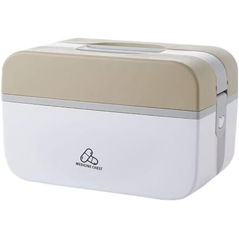 Ménage créatif boîte de rangement de médicaments pliable multicouche compartimenté boîte à médicaments valise en plastique marron