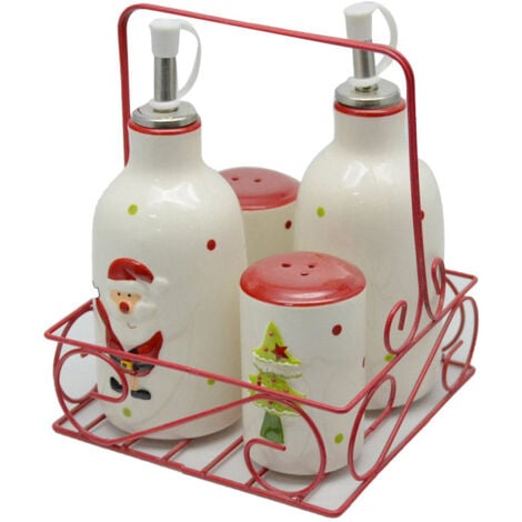 GIORDANOSHOP Menage Set Olio Aceto Sale e Pepe in Ceramica