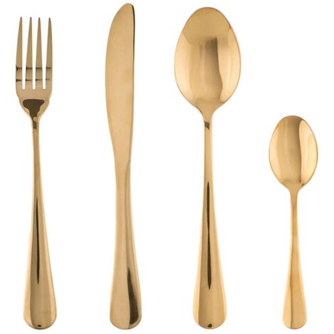 Ménagère 16 pièces Couverts en Inox doré - Secret de Gourmet