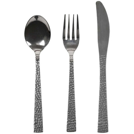 Ménagère 16 Pièces Inox Manche Effet Martelé