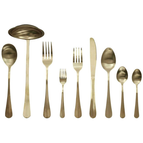 Ménagère 39 Pièces en Inox Doré