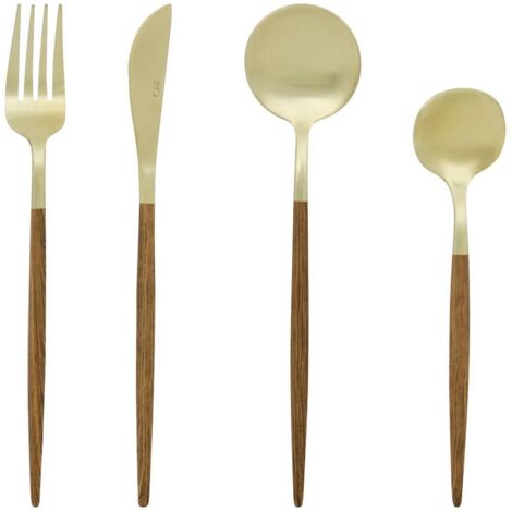 Ménagère Ida 24 pièce(s) marron L2,7xp0,7xH22,7cm - Atmosphera créateur d'intérieur