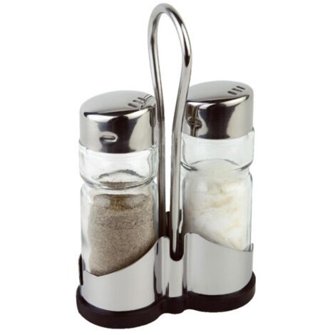 Ménagère Sel et Poivre en Verre et Inox - APS