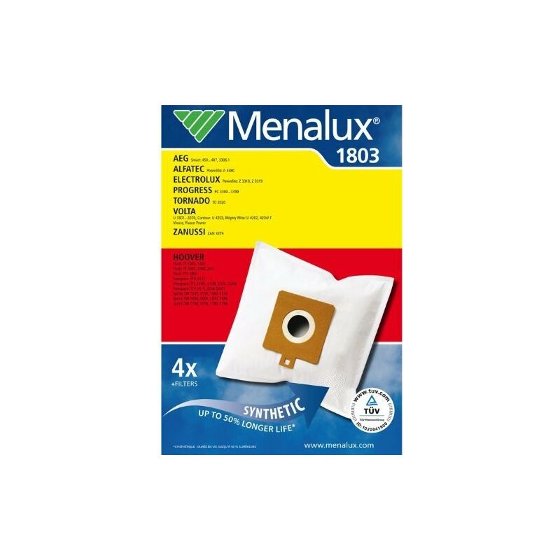 1803 pack avec 4 sacs à poussière et microfiltre duraflow pour aeg electrolux progress volta hoover - Menalux