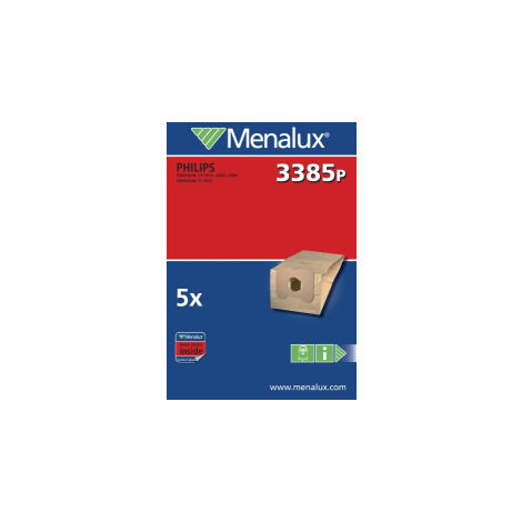 Menalux 3385 P Lot de 5 sacs pour aspirateurs Philips