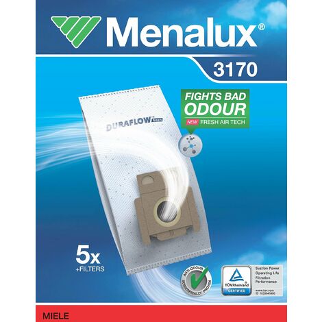 Menalux 900196126 3170 Sacchetti per Scopa Miele S140, S157, S140K, S168Ph, S163, S164