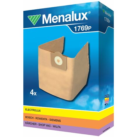 Menalux 900196175 Sacchetti per aspirapolvere, Carta, Bianco