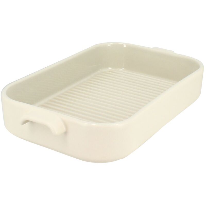 Octave plat a four grille rectangle 840 ml beige 26.5 x 15 cm en gres - Menastyl
