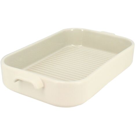MENASTYL - OCTAVE PLAT A FOUR GRILLE RECTANGLE 840 ML BEIGE 26.5 X 15 CM EN GRES