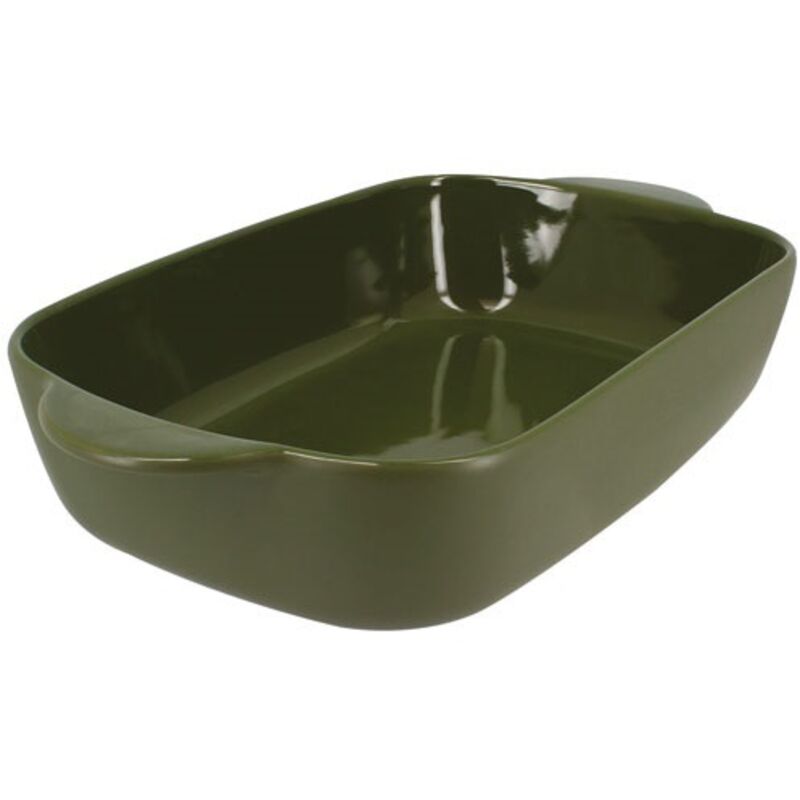 Octave plat a four rectangle 3,3 l vert 38 x 23 cm en gres - Menastyl