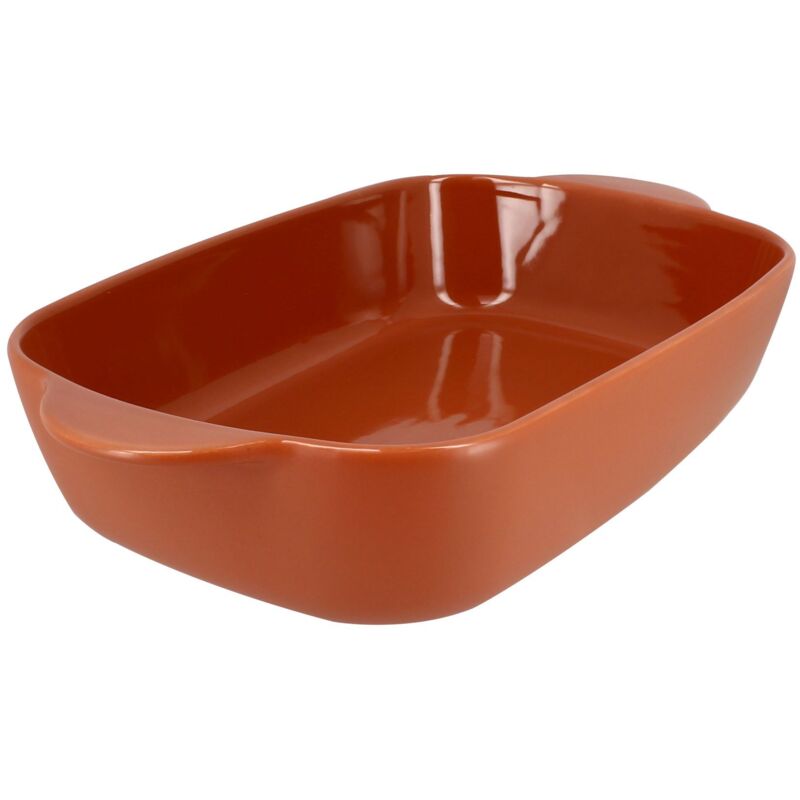 Octave plat a four rectangle 3,3 l terracotta 38 x 23 cm en gres - Menastyl