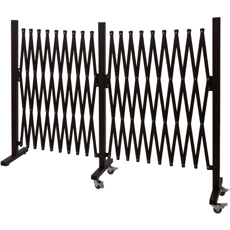 Mendler – Barrière de sécurité extensible en aluminium – Hauteur 109cm – Largeur 60-530cm – 4 roulettes avec frein – Usage intérieur et extérieur