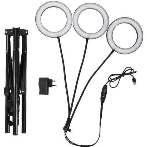 MENDUNER Höhenverstellbare Pflanzenlampe, 108 Vollspektrum-LEDs, automatischer Timer 3, 9, 12 Stunden, 6 Helligkeitsstufen (EU-Stecker, 3 Leuchtenköpfe, 28 W mit 3-A-Adapter).
