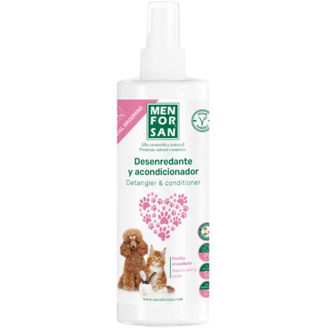 MENFORSAN Districante Ammorbidente per Cani e Gatti 500 ml, Facilita la Spazzolatura, Senza Bisogno di Acqua, Bianco