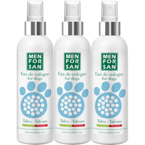 MENFORSAN Eau de Cologne Talco per cani, 125 ml, confezione da 3