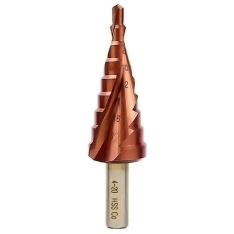 Mengshen Cobalt Forets étagés 4-32mm Rainure en Spirale, HSS M35 Découpe Agrandir Plaque en Acier Inoxydable pour trempe Plaque en Acier Perçage de tôles en Acier Poignée Triangle Jeu de Forets