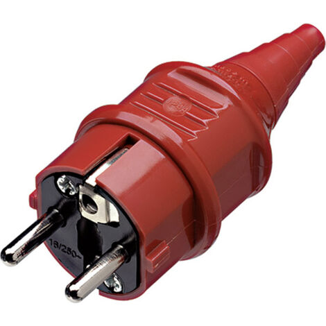MENNEKES 10839 Schutzkontaktstecker Kunststoff  230 V Rot IP44