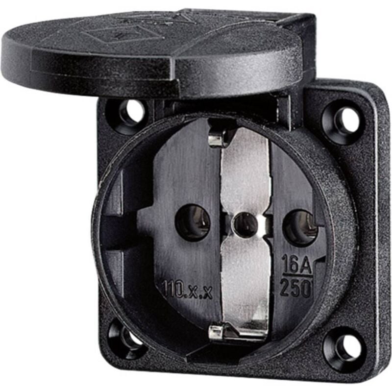 Mennekes Schuko-Anbausteckdosesw,m.klappdeckel 11012