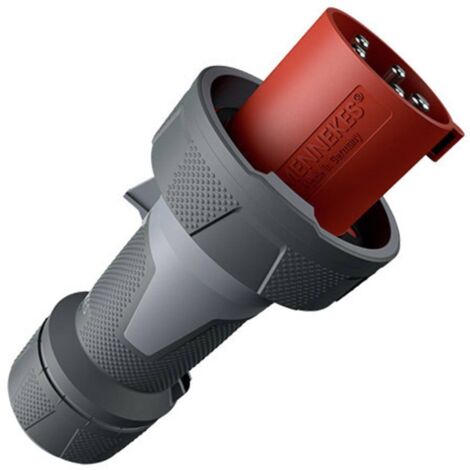 MENNEKES 13212 SPINA POWER TOP XTRA CON SUPERFICIE IN GOMMA, PROTEZIONE IP 67, POSIZIONE A TERRA 6 ORE, 5 POLI, COLLO 63 A