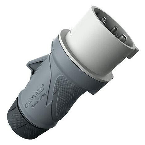 MENNEKES STECKER POWERTOP XTRA R MIT ERGOCONTACT, 5 P, IP54, 32 A, GRAU (13609)