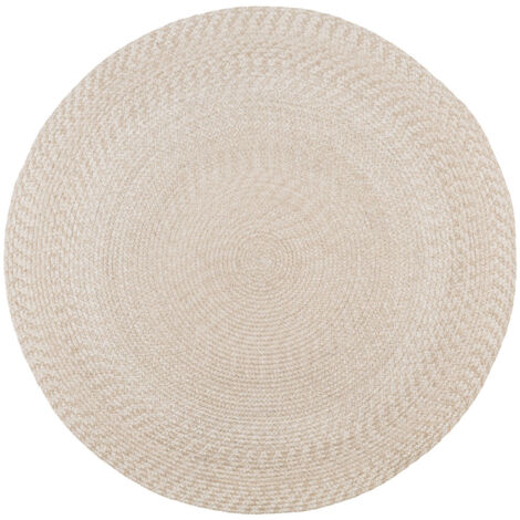 Menorca Tapis tressé, Ø180 cm, couleur sable.