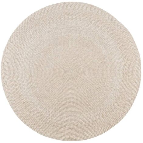 Menorca Teppich Ø120cm für draußen sandfarben.
