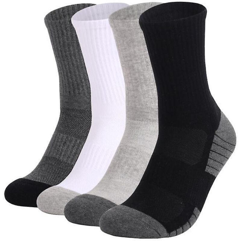 Men's and Women's Sports Running Socks, Cushioned Athletic Socks, Low Cut Socks, Moisture Wicking, 4 Pairs