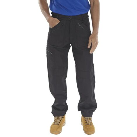 Men's Black Action Work Trousers