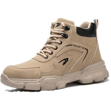 Men's Waterproof Tactical Boots, Steel Toe Boots with Puncture Resistant Insole, Ankle Work Boots, Non-Slip Combat Boots-38