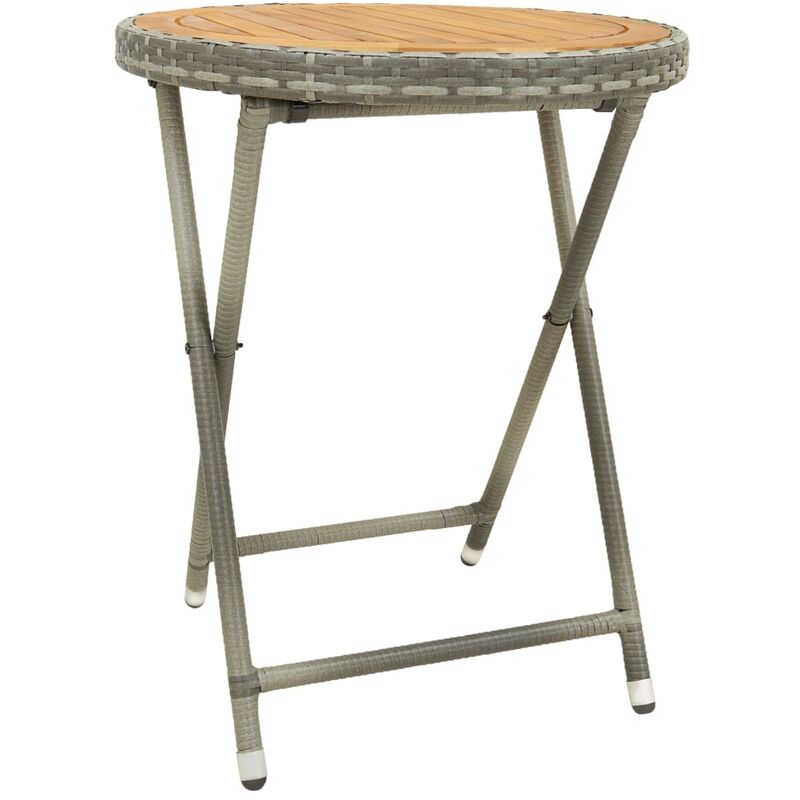 

Mensa de centro ratán sintético y madera maciza de acacia 60 cm