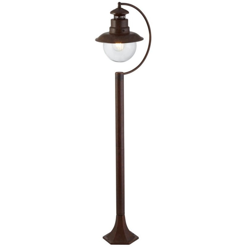 Searchlight - 1 ljus trdgrdsstolpe utomhus (1100 mm hjd) - Rustik brun med klart glas