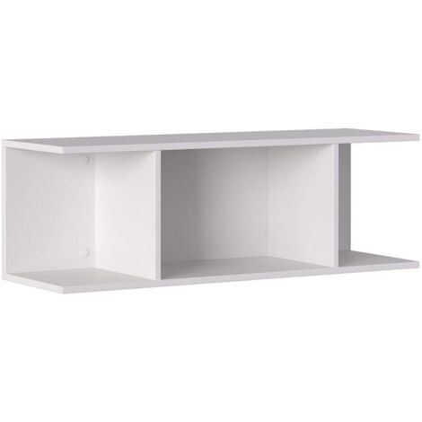 Mensola 100x30x33 cm bianco opaco con tre vani - Belgio