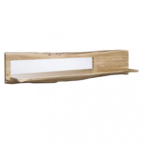 Mensola 120x22x38 cm da interno in legno di acacia con specchio Melbourne