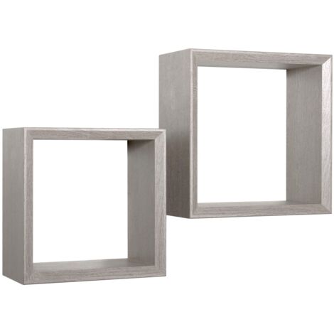 Mensola 2 pz scaffale parete rovere grigio scuro salotto camera soggiorno moderno Ginevra