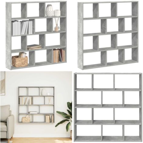 Mensola a Cubo da Muro 12 Scomparti Truciolato Grigio Cemento - Mensola a cubo - Scomparti