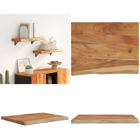 Mensola a Muro 40x30x2,5cm Rettangolare Legno Acacia Bordi Vivi - Mensola in legno - Mensola in acacia