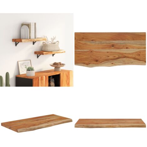 Mensola a Muro 40x30x3,8cm Rettangolare Legno Acacia Bordi Vivi - Mensola in legno - Mensola in acacia