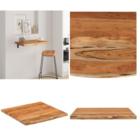 Mensola a Muro 40x40x2,5cm Quadrata Massello Acacia Bordi Vivi - Ripiano in legno - Acacia