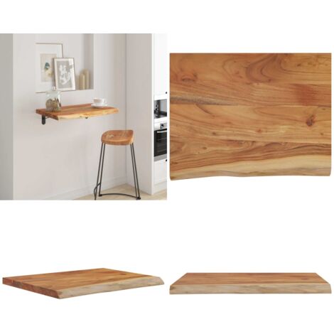 Mensola a Muro 50x40x2,5cm Rettangolare Legno Acacia Bordi Vivi - Mensola in legno - Acacia