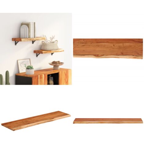 Mensola a Muro 60x20x2,5cm Rettangolare Legno Acacia Bordi Vivi - Mensola in legno - Acacia