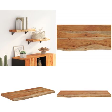 Mensola a Muro 60x30x2,5cm Rettangolare Legno Acacia Bordi Vivi - Mensola in legno - Acacia