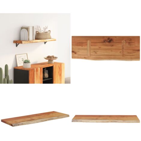 Mensola a Muro 70x30x3,8cm Rettangolare Legno Acacia Bordi Vivi - Mensola in legno - Acacia