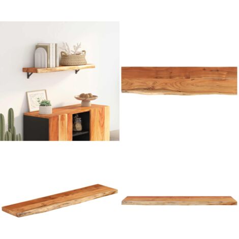 Mensola a Muro 80x20x2,5cm Rettangolare Legno Acacia Bordi Vivi - Mensola in legno - Acacia