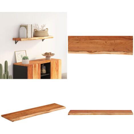 Mensola a Muro 90x30x3,8cm Rettangolare Legno Acacia Bordi Vivi - Ripiano in legno - Acacia