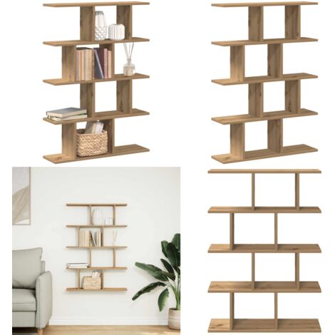 Mensola a Muro Cubo 12 Scomparti Truciolato Rovere Artigianale - Mensola a cubo - Truciolato