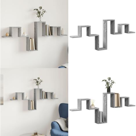 Mensola a Muro Grigio Sonoma 104,5x10x43 cm Legno Multistrato - Scaffale a parete - Archiviazione