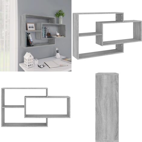 Mensola a Muro Grigio Sonoma 104x20x58,5 cm Legno Multistrato - Mensola in legno - Mensola grigio sonoma