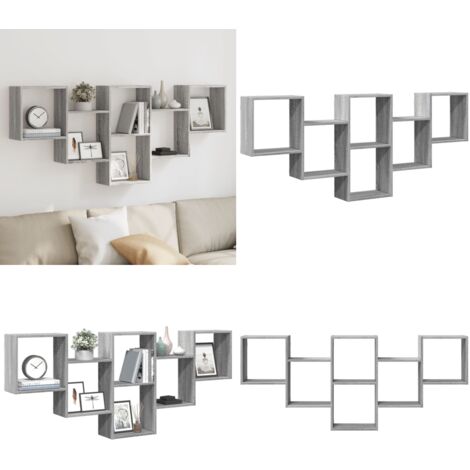 Mensola a Muro Grigio Sonoma 159x18x66 cm in Truciolato - Scaffale a parete - Truciolato